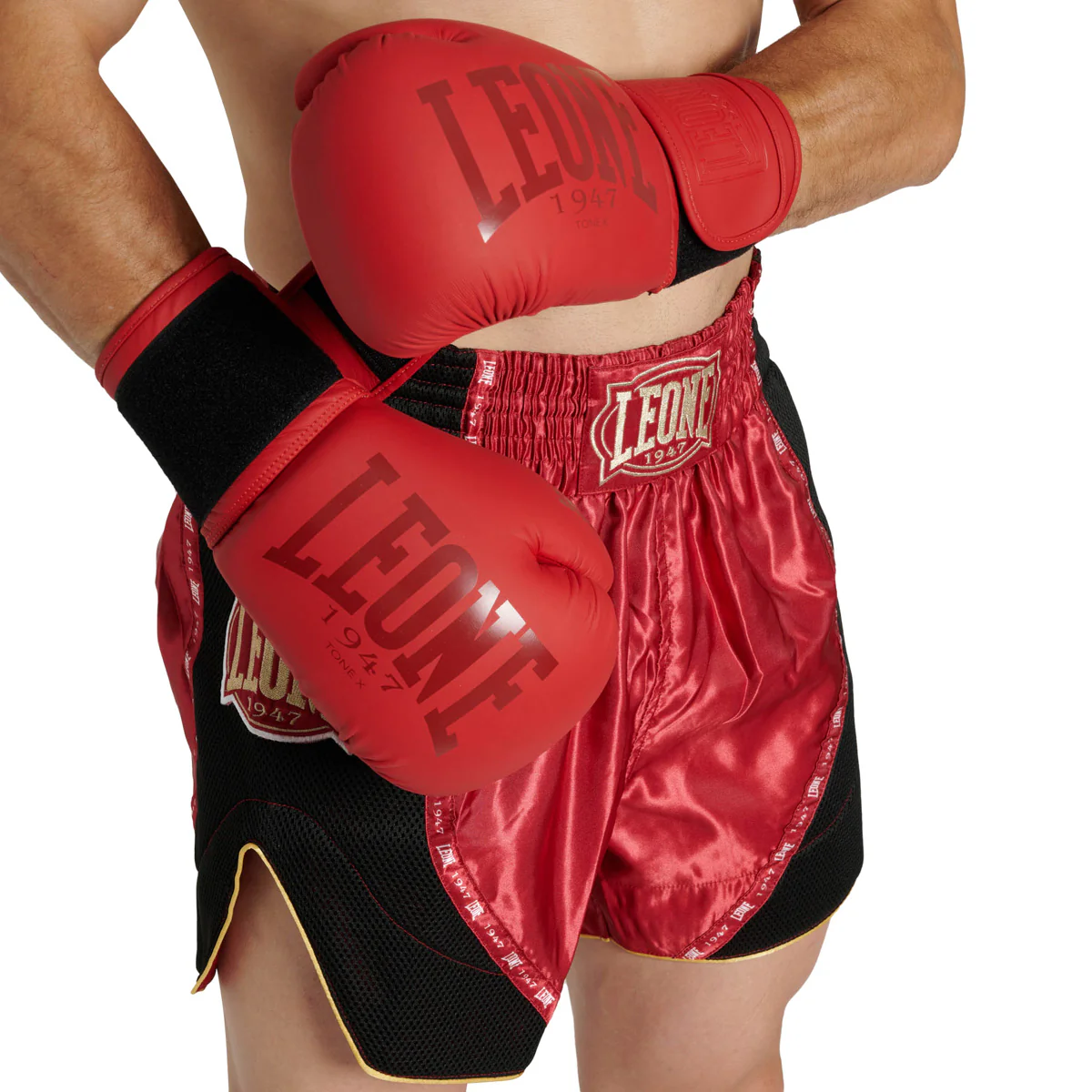 Spodenki kick-thai Leone Classic AB881 Czerwony  - Image 7