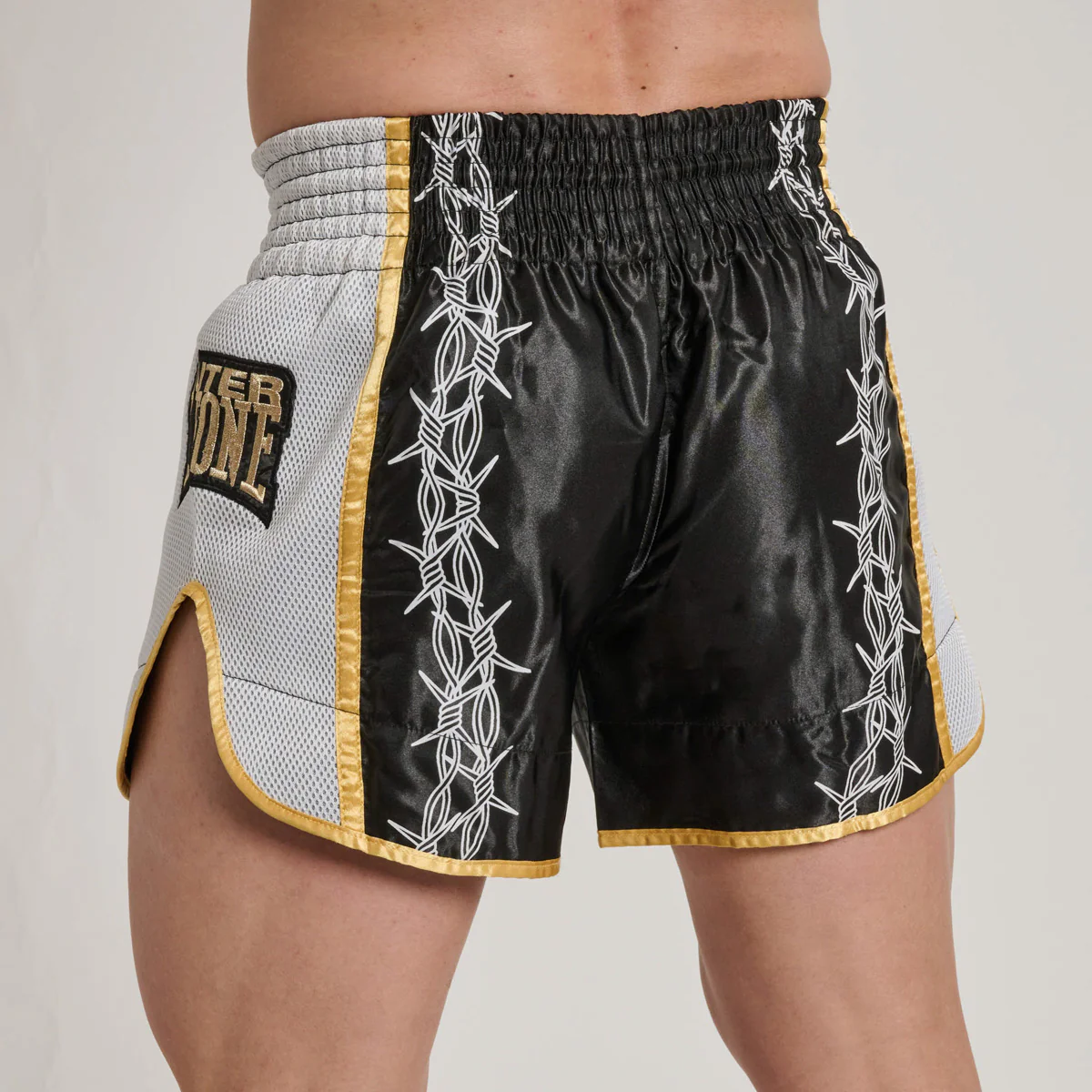 Spodenki kick-thai Leone IUTER Barbed Wire AB05IU Czarny  - Image 5