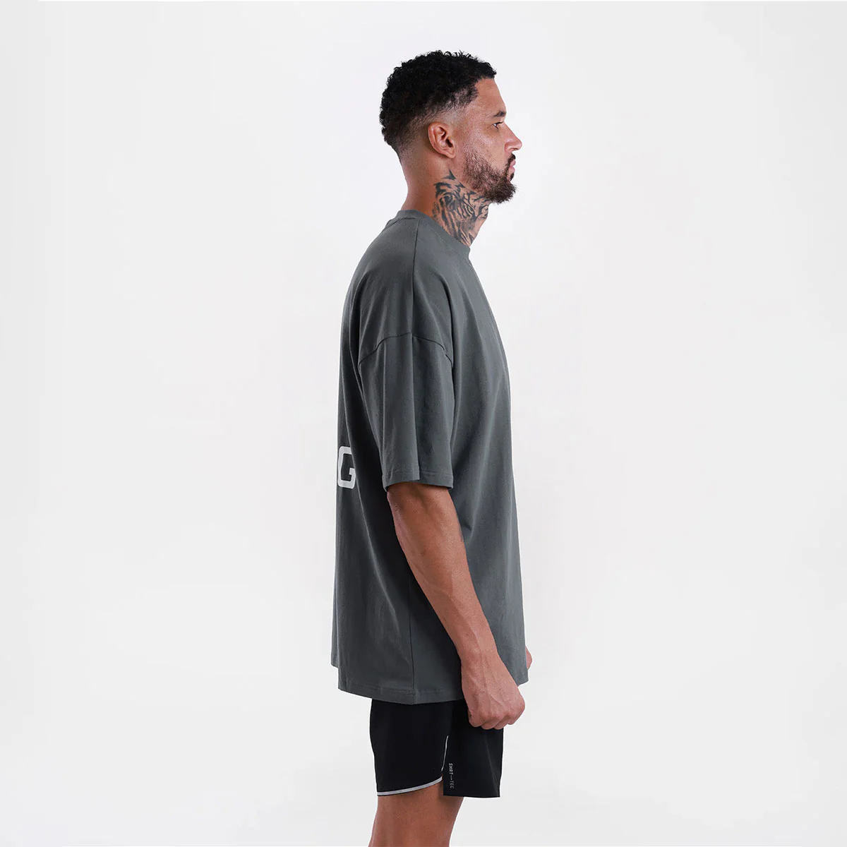 T-shirt Boxraw We Don't Play Boxing Oversize Szaro-różowa  - Image 2