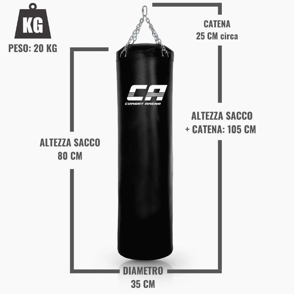 Worek bokserski Combat Arena Trening PRO 20 Kg Czarny  - Image 2